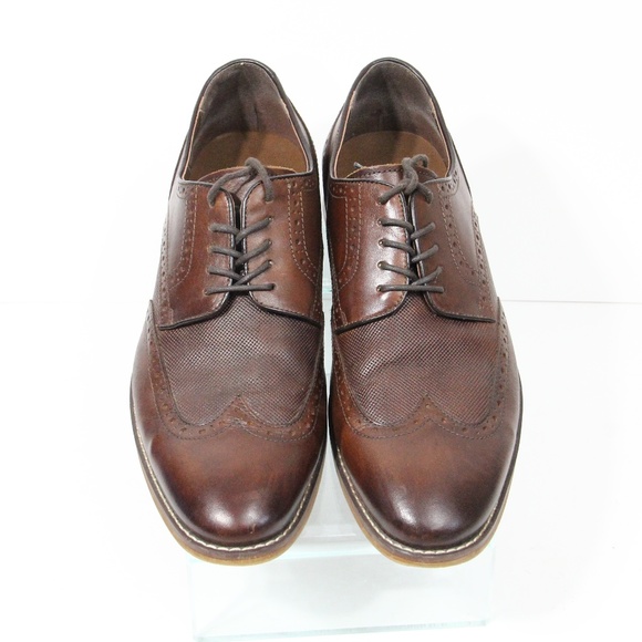 Mens Brown Leather Dress Shoes sz 12 Wingtip Oxford Business professional main image 6